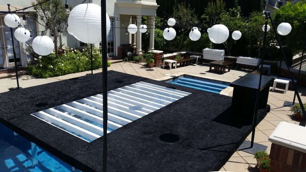 Los Angeles Party Rentals 6 dance floor pool cover