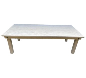 Farm Dining Table 40″ by 96″‘ – whitewash - LA Party Rentals