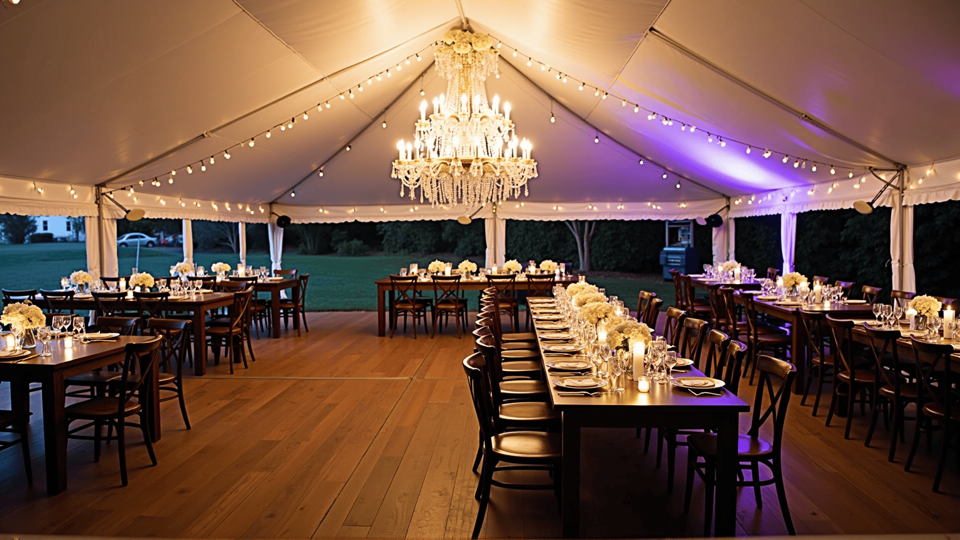 String Lighting for Wedding Ambience