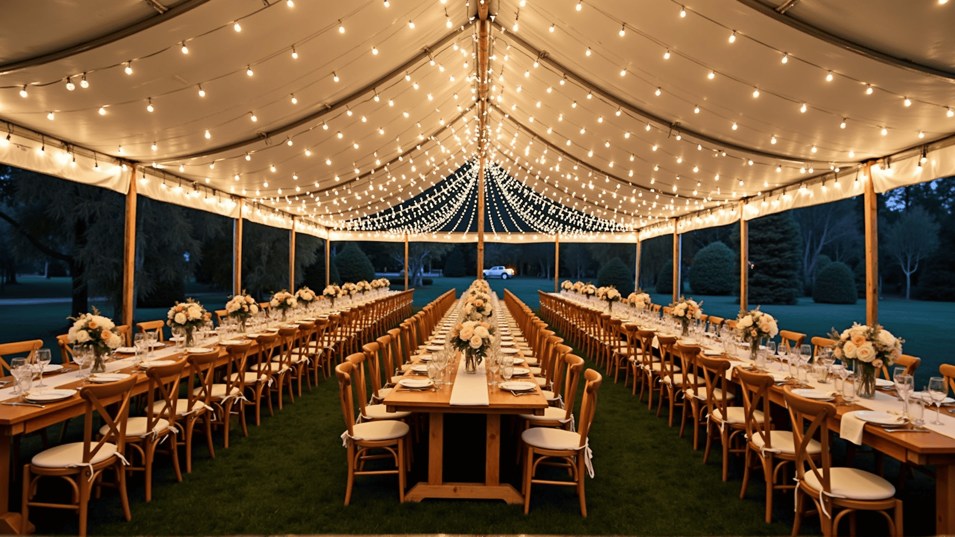 String Lighting for Wedding Ambience