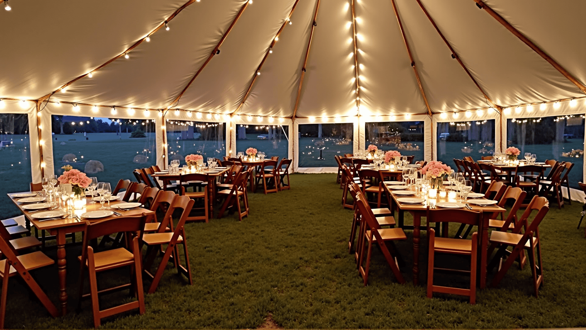 String Lighting for Wedding Ambience