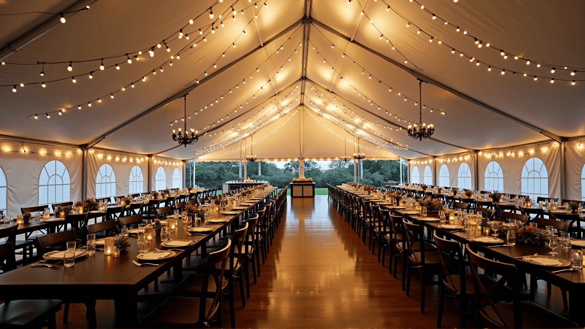 String Lighting for Wedding Ambience