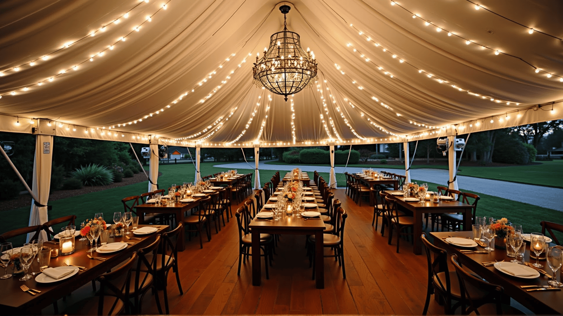 String Lighting for Wedding Ambience