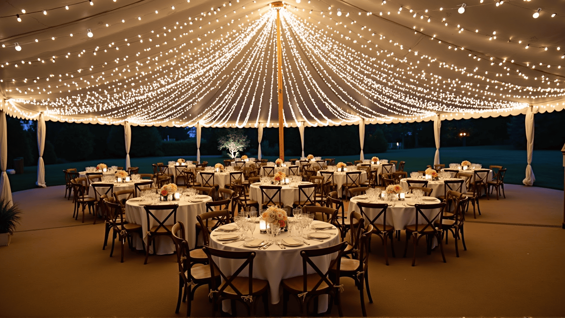 String Lighting for Wedding Ambience