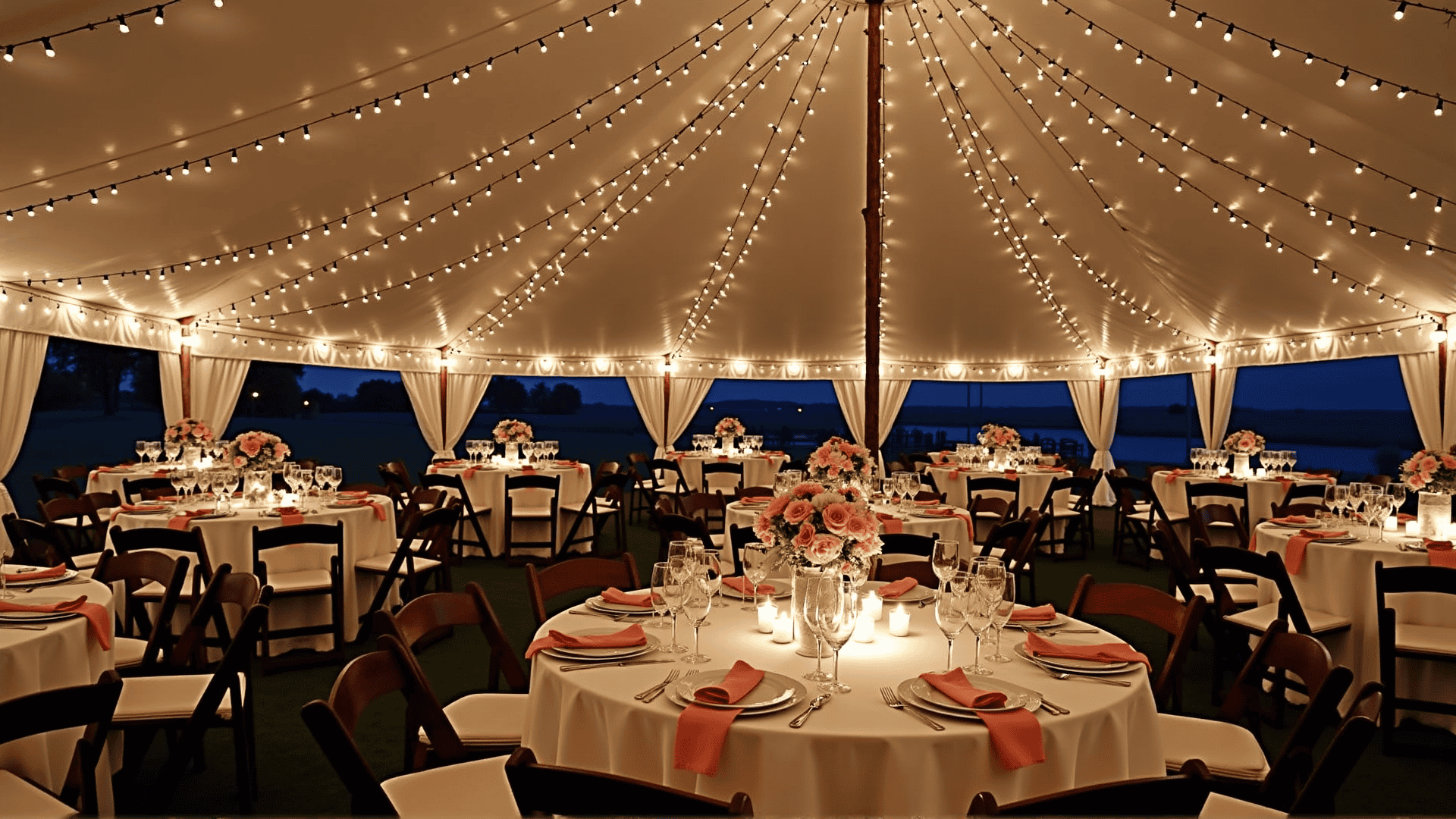 String Lighting for Wedding Ambience